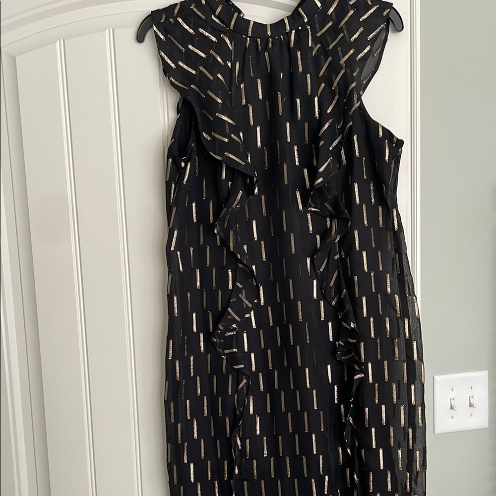 Worthington Black and Gold Sheath Mini Dress